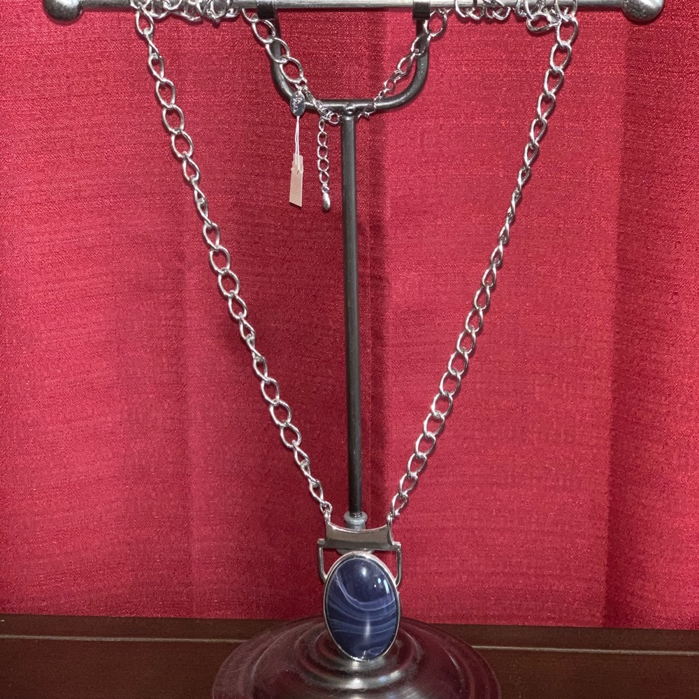 Long Lia Sophia purple necklace with tags.